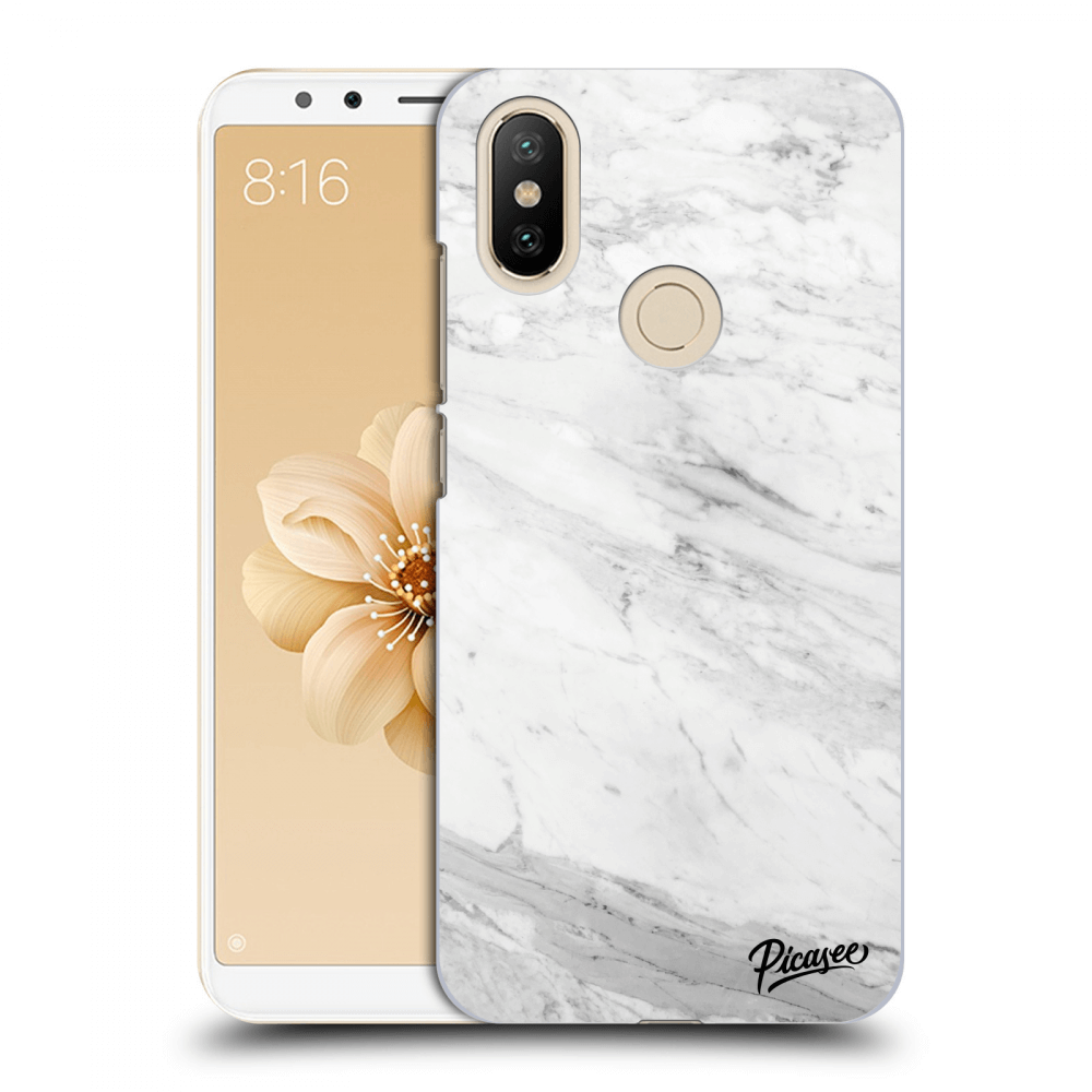 Picasee Xiaomi Mi A2 Hülle - Transparentes Silikon - White marble