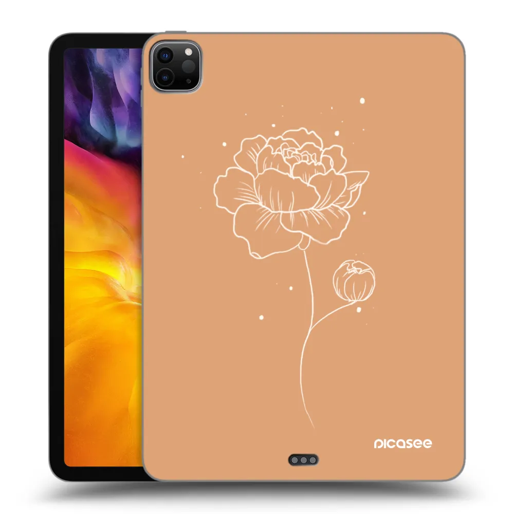 Picasee Schwarze Silikonhülle für Apple iPad Pro 11" 2024 (7.gen.) - Peonies