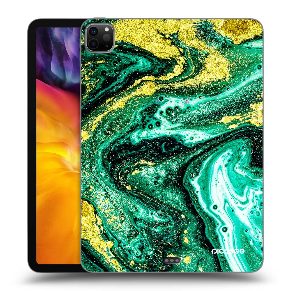 Picasee Schwarze Silikonhülle für Apple iPad Pro 11" 2024 (7.gen.) - Green Gold