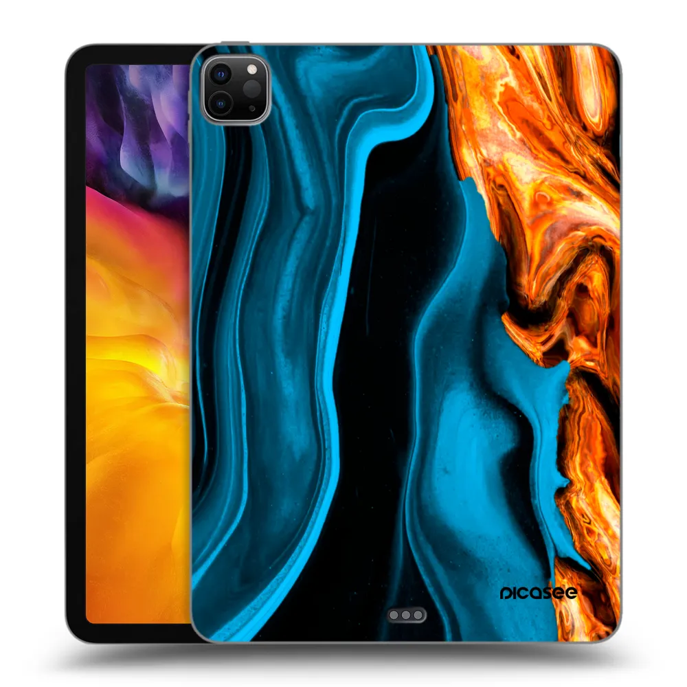 Picasee Schwarze Silikonhülle für Apple iPad Pro 11" 2024 (7.gen.) - Gold blue