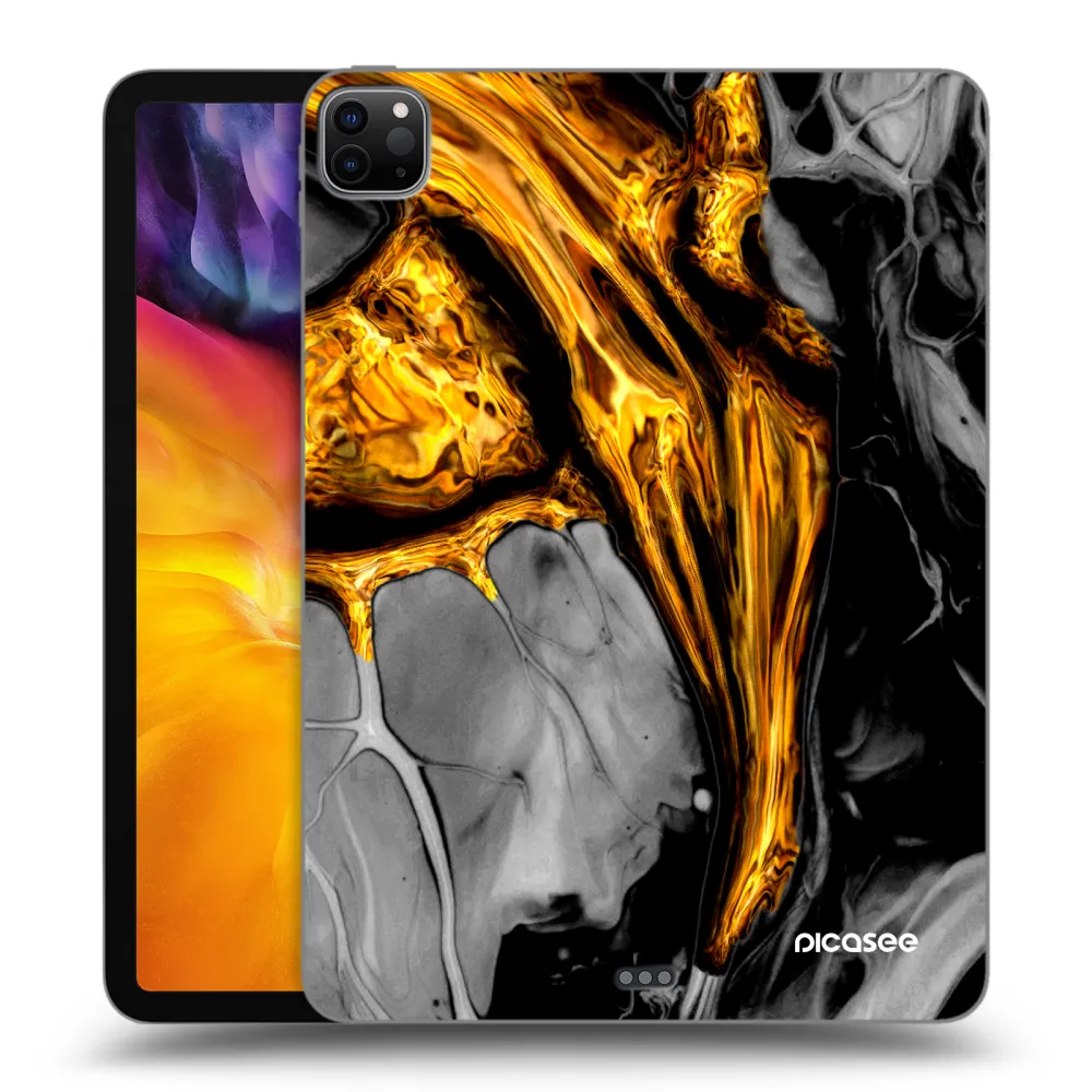 Picasee Schwarze Silikonhülle für Apple iPad Pro 11" 2024 (7.gen.) - Black Gold