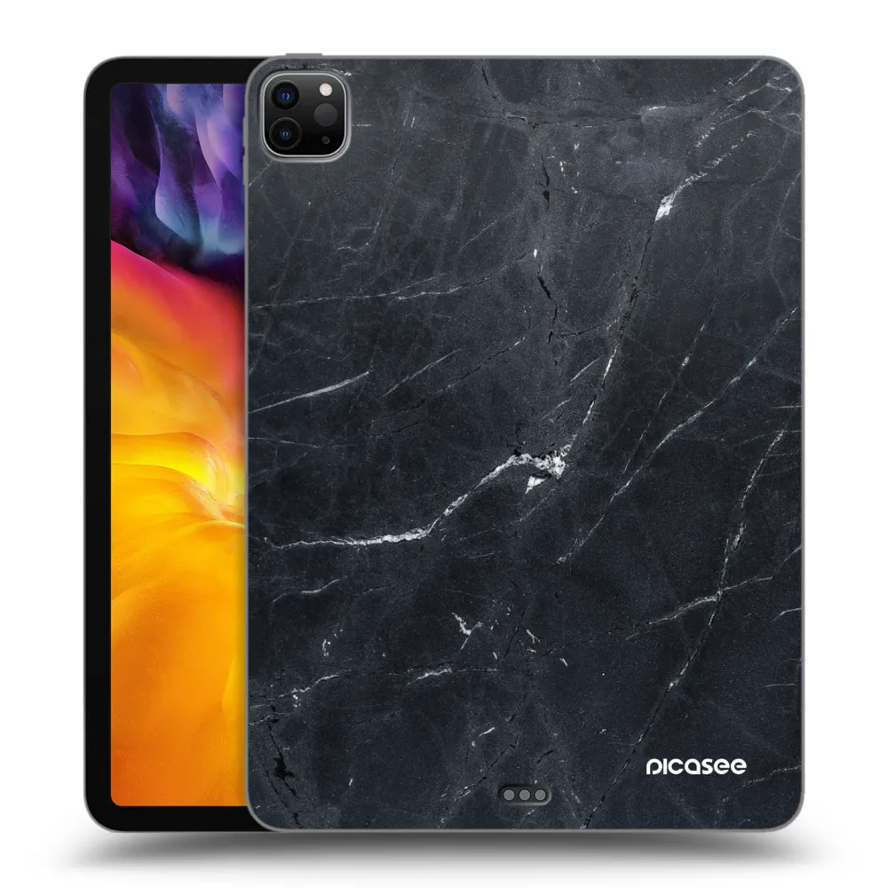 Picasee Schwarze Silikonhülle für Apple iPad Pro 11" 2024 (7.gen.) - Black marble