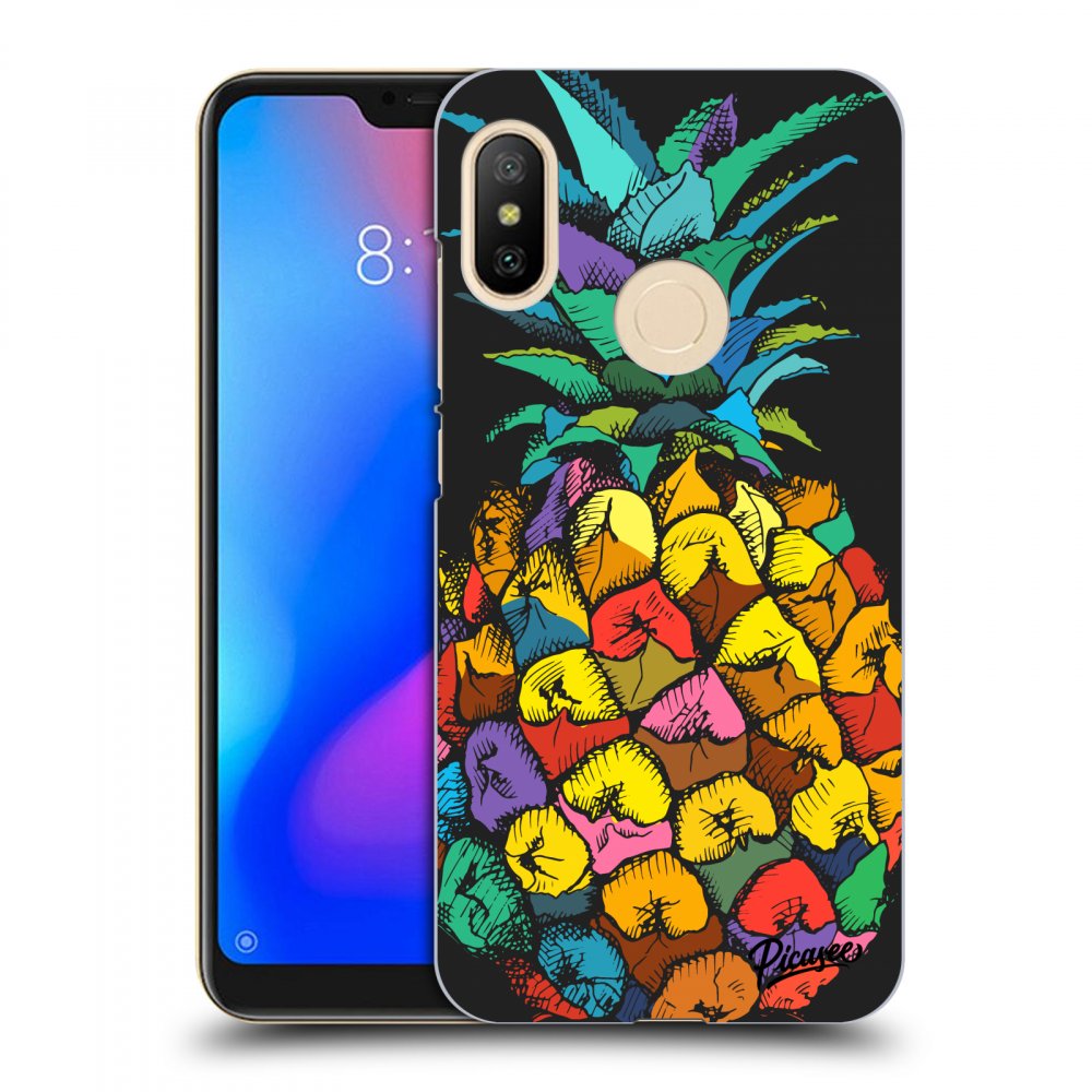 Picasee Xiaomi Mi A2 Lite Hülle - Schwarzes Silikon - Pineapple