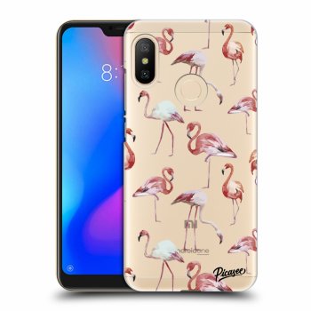 Picasee Xiaomi Mi A2 Lite Hülle - Transparentes Silikon - Flamingos