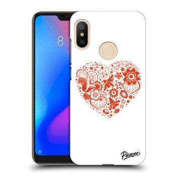 Picasee Xiaomi Mi A2 Lite Hülle - Transparentes Silikon - Big heart