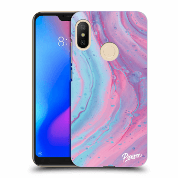 Picasee Xiaomi Mi A2 Lite Hülle - Schwarzes Silikon - Pink liquid
