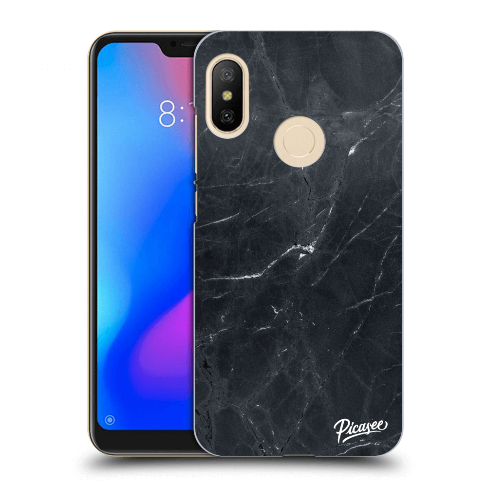 Picasee Xiaomi Mi A2 Lite Hülle - Transparentes Silikon - Black marble