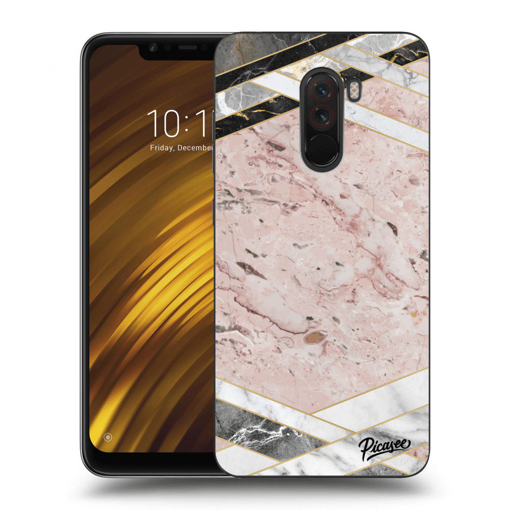 Picasee Xiaomi Pocophone F1 Hülle - Milchiges Silikon - Pink geometry