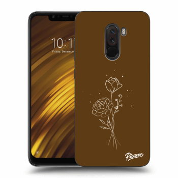 Picasee Xiaomi Pocophone F1 Hülle - Milchiges Silikon - Brown flowers