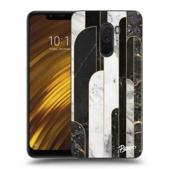 Picasee Xiaomi Pocophone F1 Hülle - Milchiges Silikon - Black & White tile