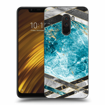 Picasee Xiaomi Pocophone F1 Hülle - Milchiges Silikon - Blue geometry