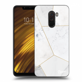 Picasee Xiaomi Pocophone F1 Hülle - Milchiges Silikon - White tile