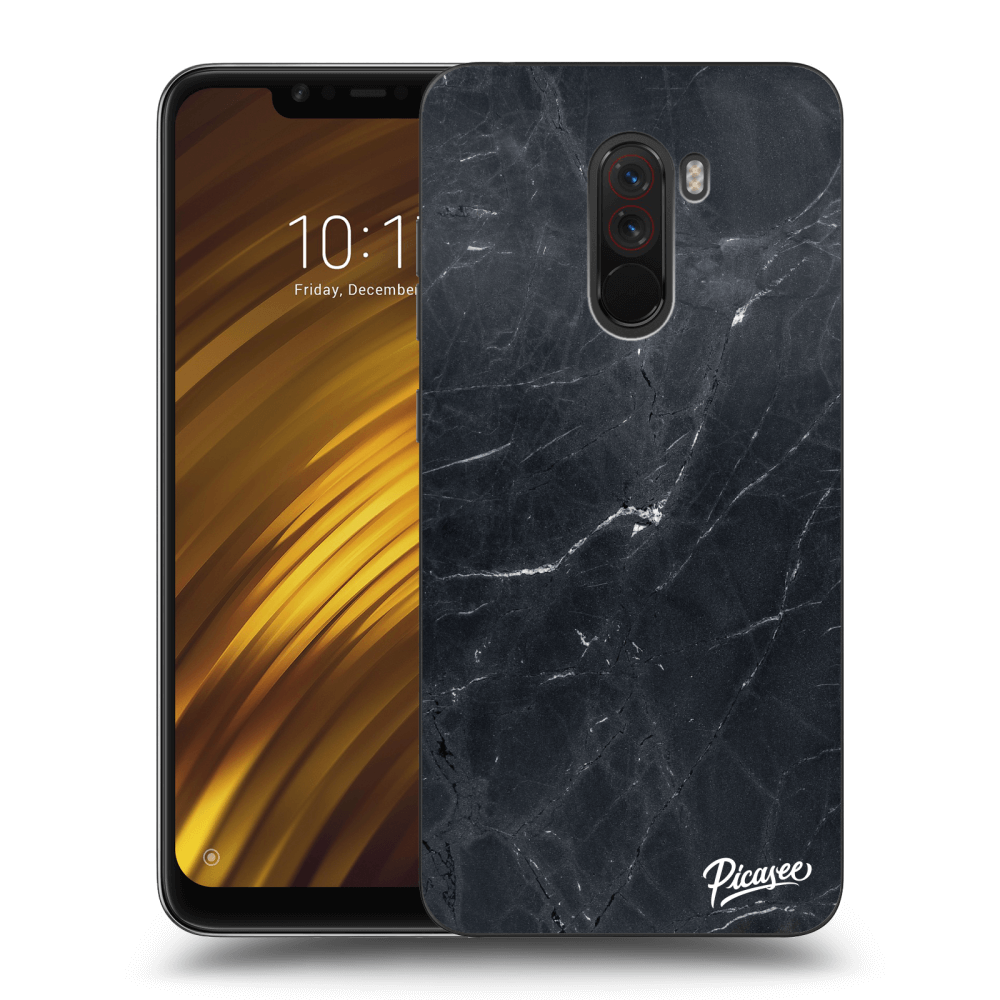 Picasee Xiaomi Pocophone F1 Hülle - Transparentes Silikon - Black marble