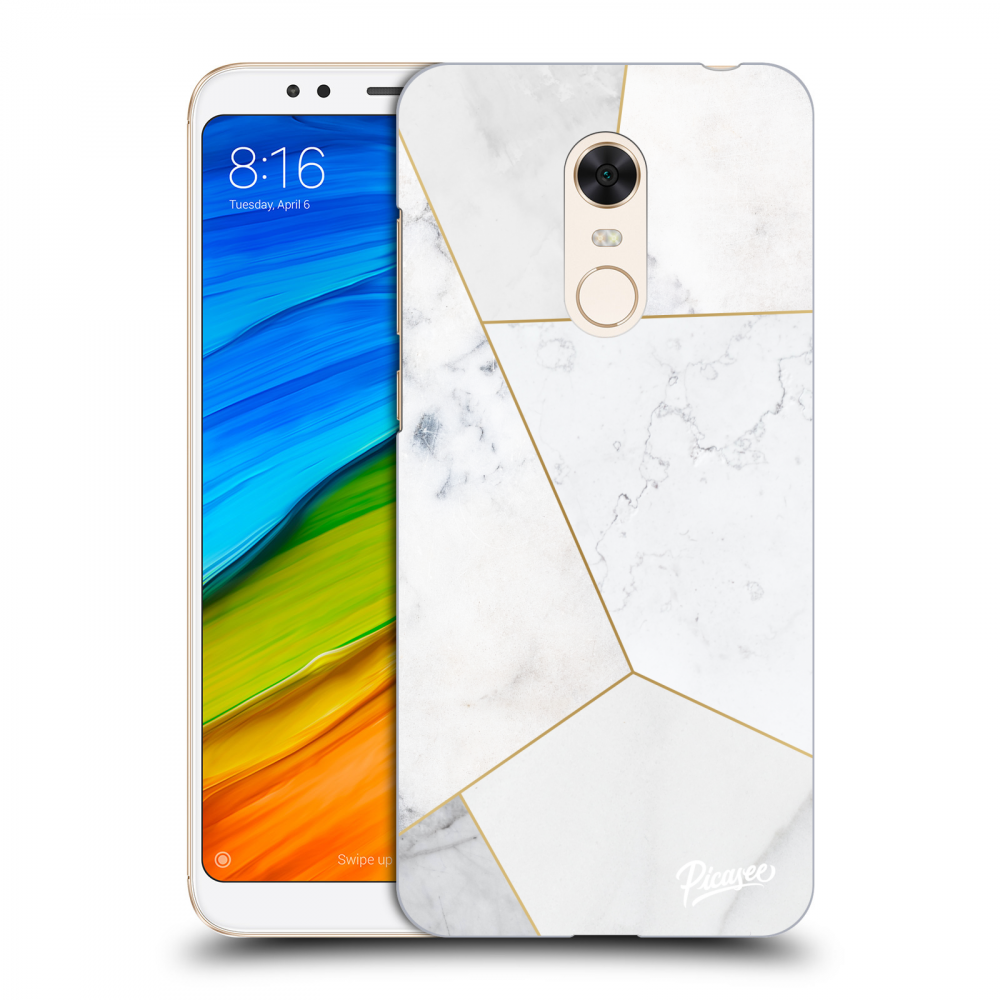 Picasee Xiaomi Redmi 5 Plus Global Hülle - Transparentes Silikon - White tile