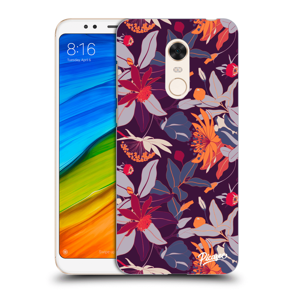 Picasee Xiaomi Redmi 5 Plus Global Hülle - Transparentes Silikon - Purple Leaf
