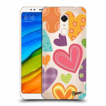 Picasee Xiaomi Redmi 5 Plus Global Hülle - Transparentes Silikon - Colored heart
