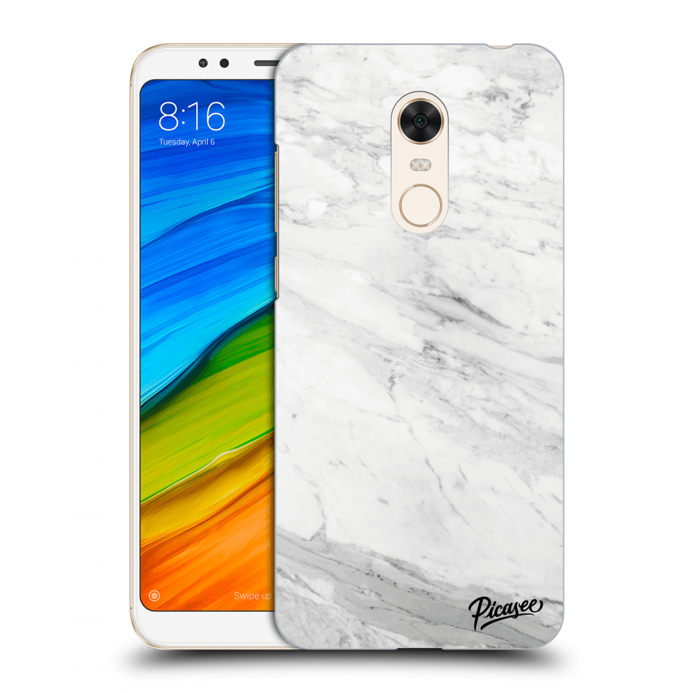 Picasee Xiaomi Redmi 5 Plus Global Hülle - Transparentes Silikon - White marble