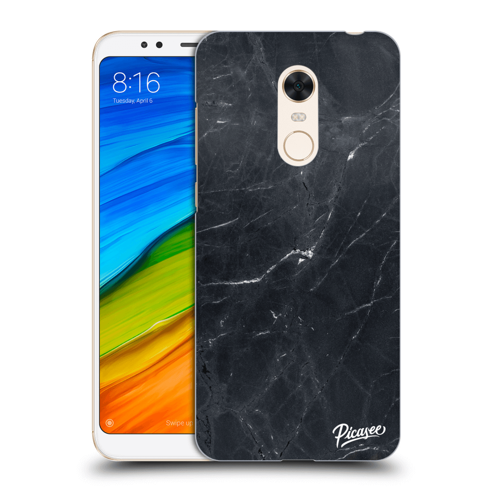 Picasee Xiaomi Redmi 5 Plus Global Hülle - Transparentes Silikon - Black marble