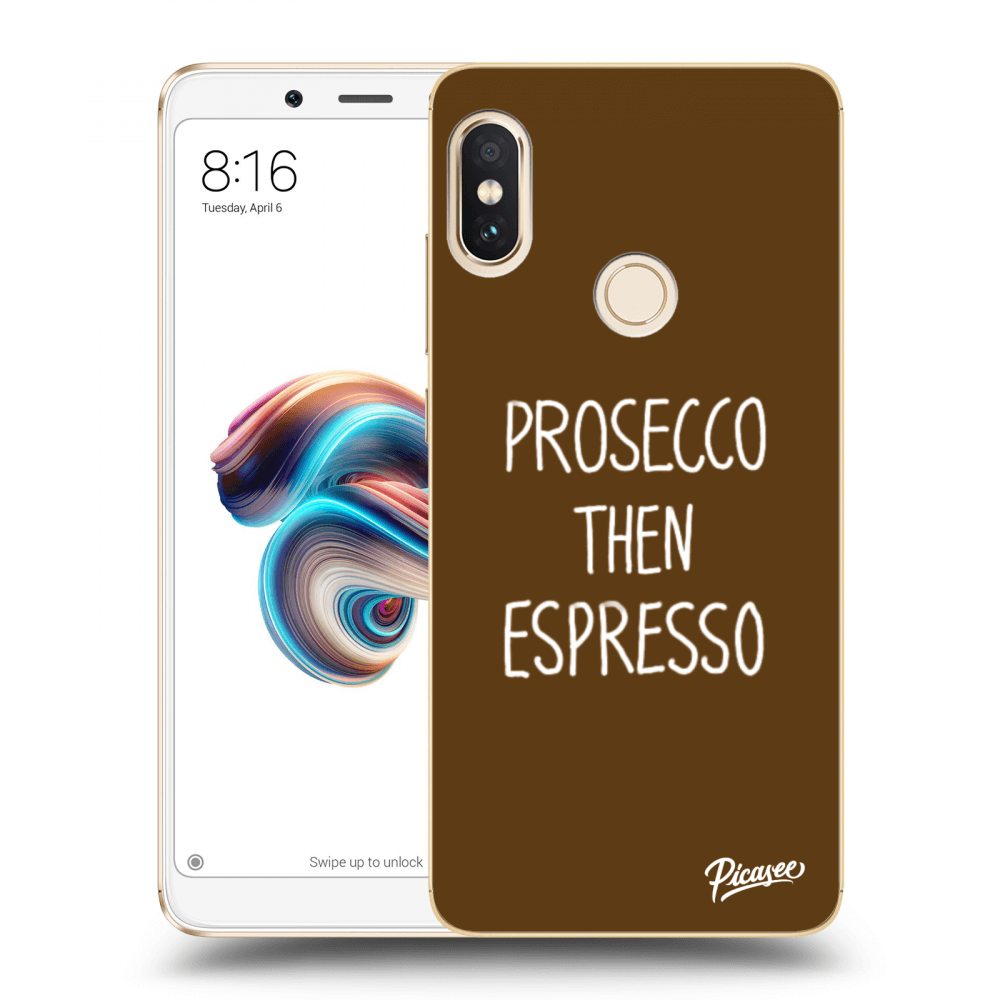 Picasee Xiaomi Redmi Note 5 Global Hülle - Schwarzes Silikon - Prosecco then espresso