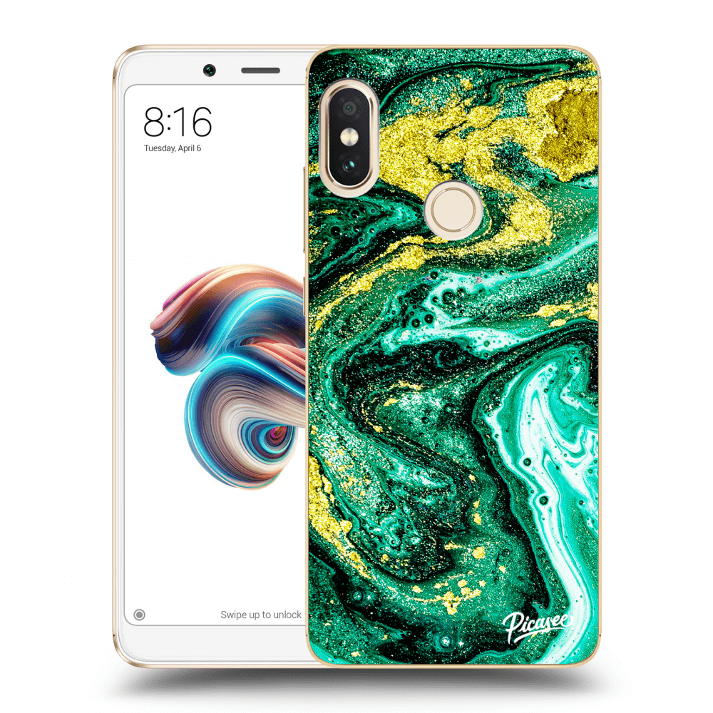 Picasee Xiaomi Redmi Note 5 Global Hülle - Transparentes Silikon - Green Gold