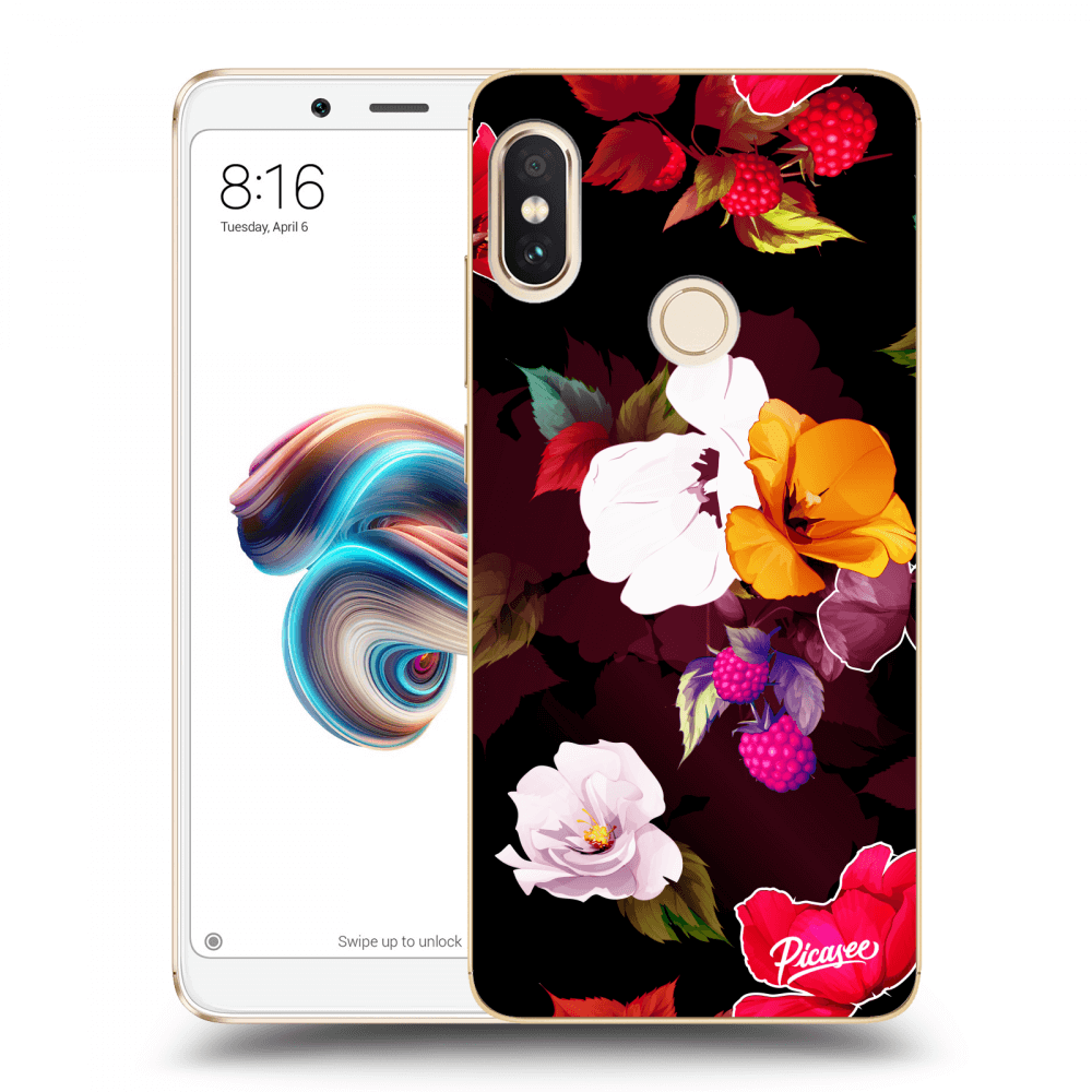 Picasee Xiaomi Redmi Note 5 Global Hülle - Transparentes Silikon - Flowers and Berries