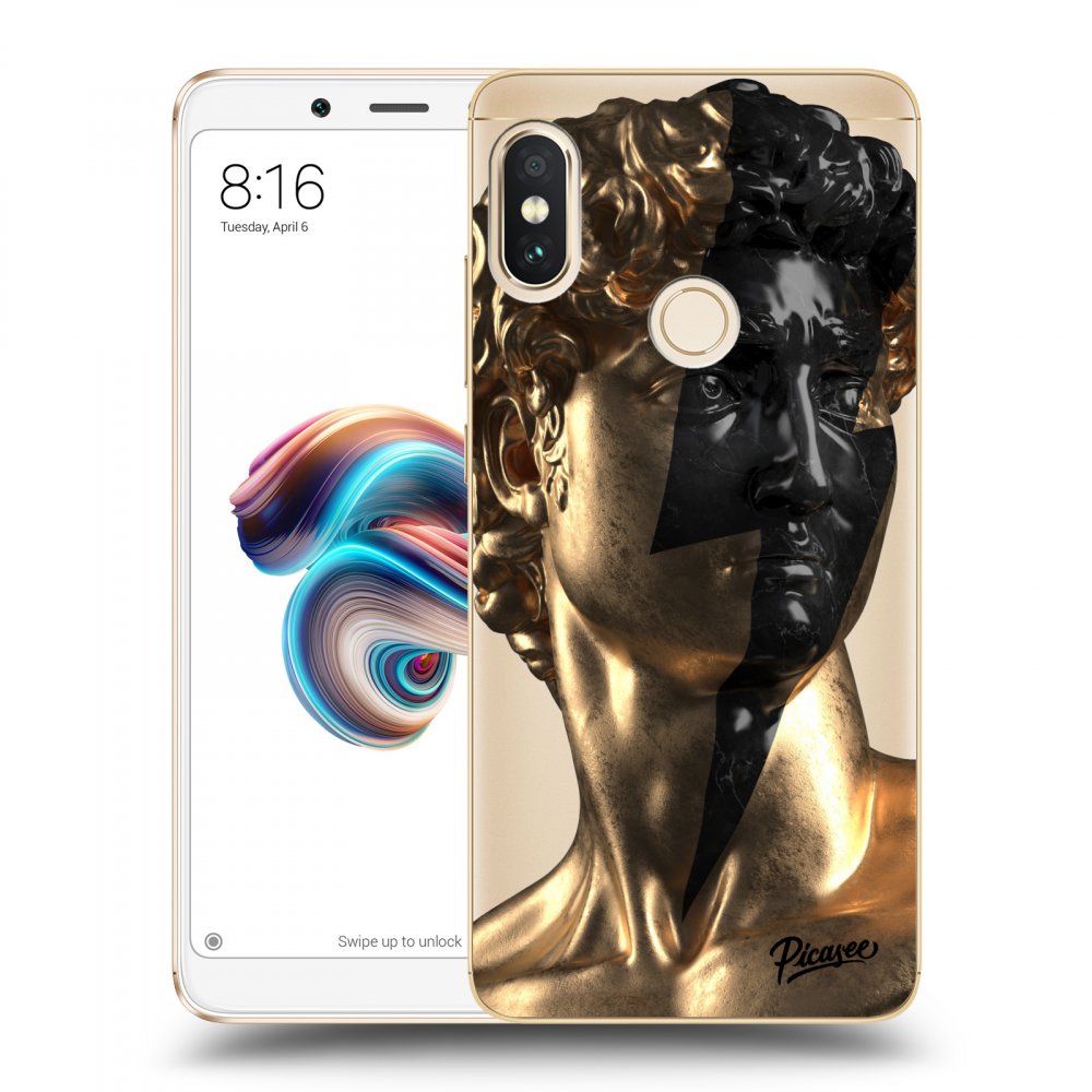 Picasee Xiaomi Redmi Note 5 Global Hülle - Transparentes Silikon - Wildfire - Gold