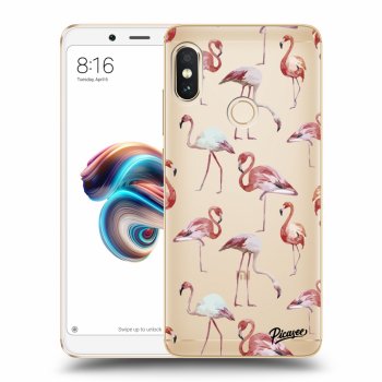 Picasee Xiaomi Redmi Note 5 Global Hülle - Transparentes Silikon - Flamingos