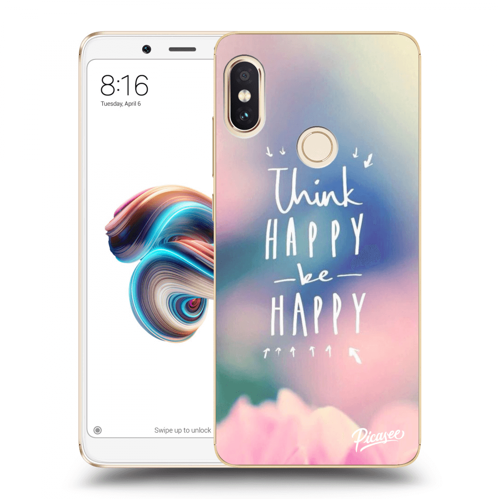 Picasee Xiaomi Redmi Note 5 Global Hülle - Transparentes Silikon - Think happy be happy