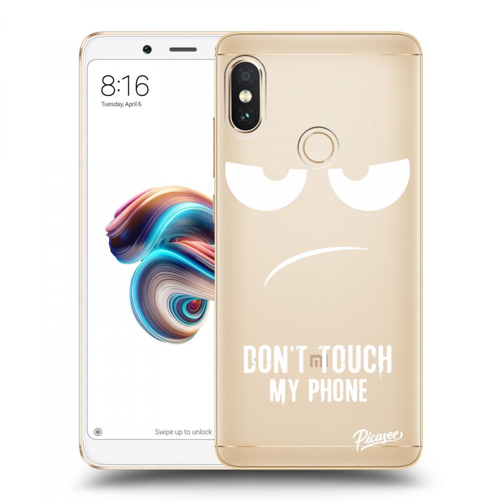Picasee Xiaomi Redmi Note 5 Global Hülle - Transparentes Silikon - Don't Touch My Phone