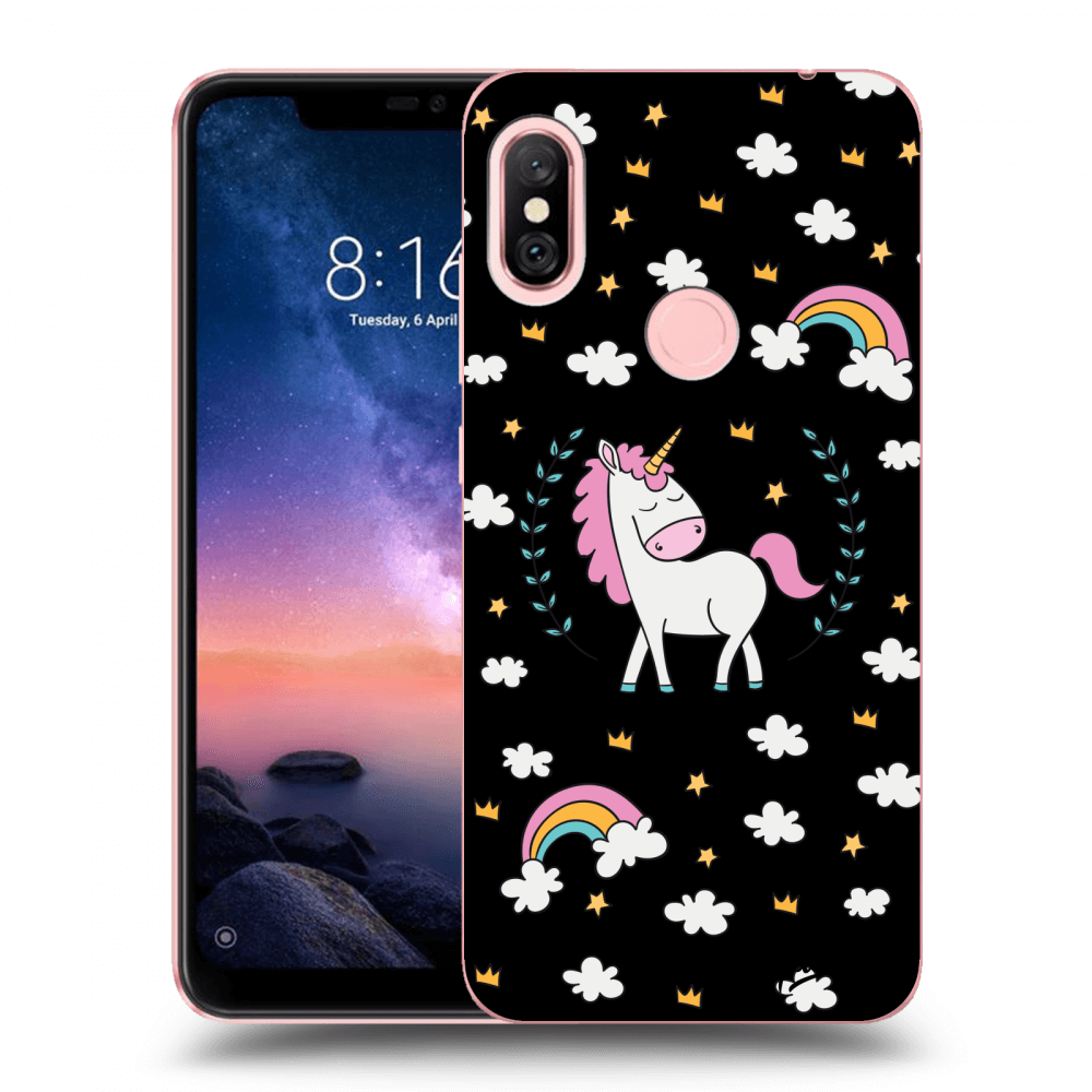 Picasee Xiaomi Redmi Note 6 Pro Hülle - Schwarzes Silikon - Unicorn star heaven