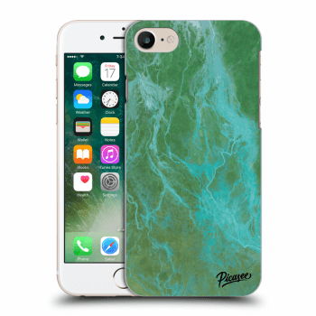 Picasee Apple iPhone 7 Hülle - Transparentes Silikon - Green marble