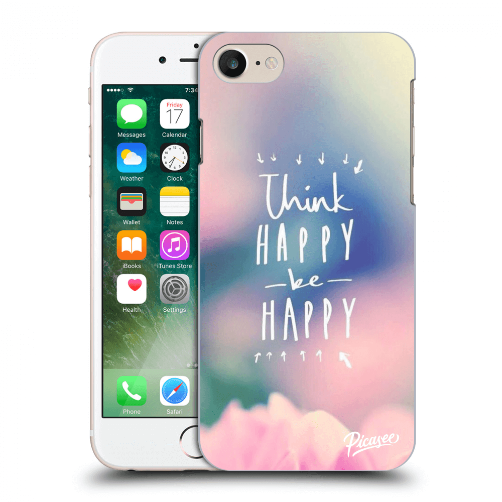 Picasee Apple iPhone 7 Hülle - Transparentes Silikon - Think happy be happy