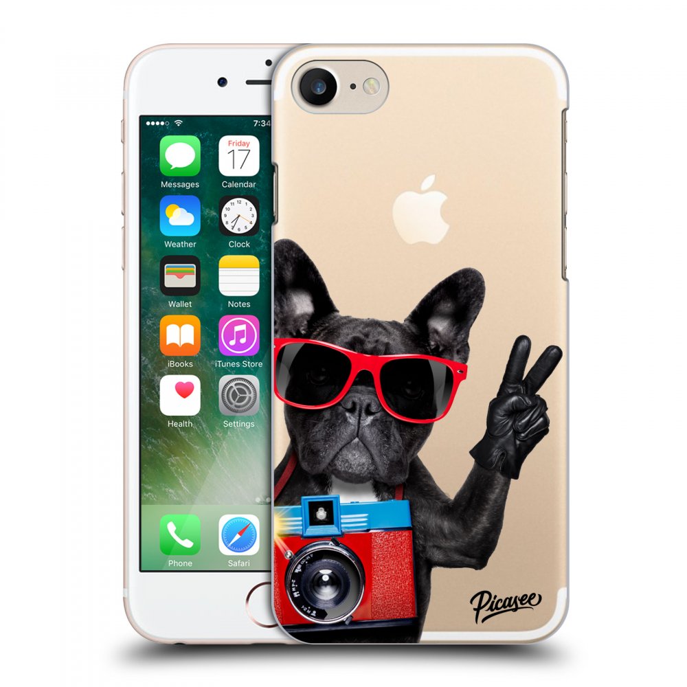 Picasee Apple iPhone 7 Hülle - Transparentes Silikon - French Bulldog