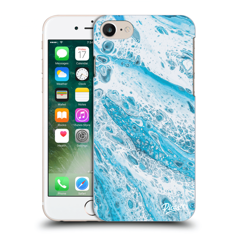 Picasee Apple iPhone 7 Hülle - Transparentes Silikon - Blue liquid