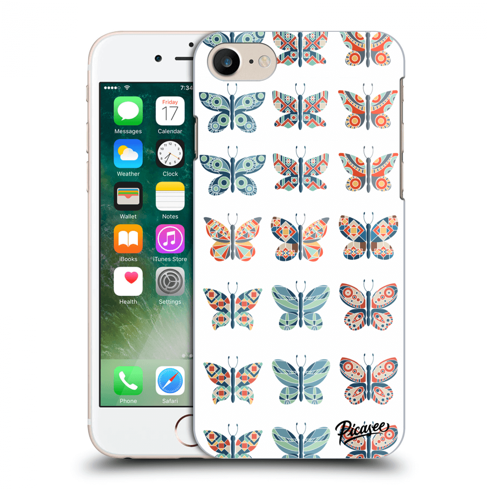Picasee Apple iPhone 7 Hülle - Schwarzes Silikon - Butterflies