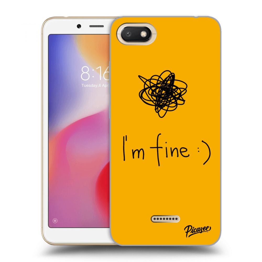Picasee Xiaomi Redmi 6A Hülle - Schwarzes Silikon - I am fine