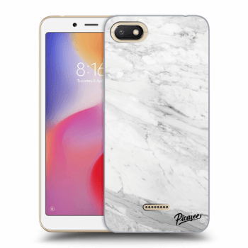 Picasee Xiaomi Redmi 6A Hülle - Transparentes Silikon - White marble