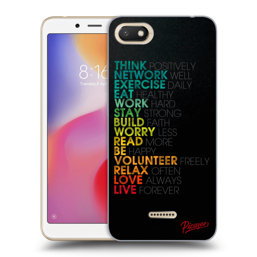 Picasee Xiaomi Redmi 6A Hülle - Transparentes Silikon - Motto life