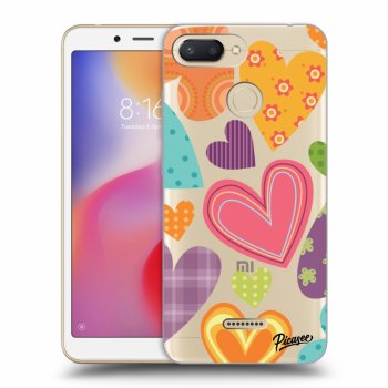 Picasee Xiaomi Redmi 6 Hülle - Transparentes Silikon - Colored heart