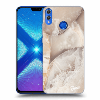 Picasee Honor 8X Hülle - Transparentes Silikon - Cream marble