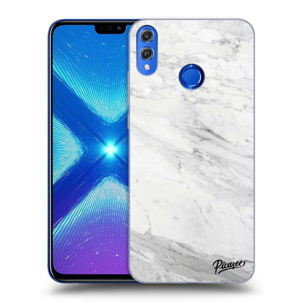 Picasee Honor 8X Hülle - Transparentes Silikon - White marble