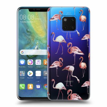Picasee Huawei Mate 20 Pro Hülle - Transparentes Silikon - Flamingos