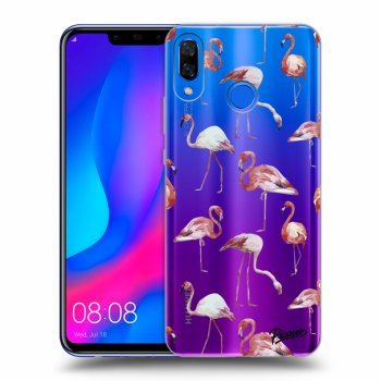Picasee Huawei Nova 3 Hülle - Transparentes Silikon - Flamingos