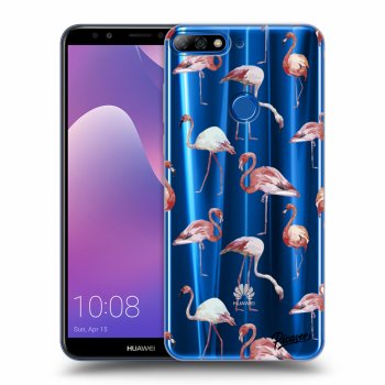 Picasee Huawei Y7 Prime (2018) Hülle - Transparentes Silikon - Flamingos