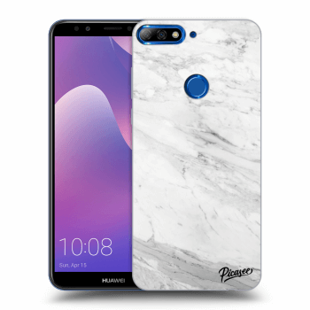 Picasee Huawei Y7 Prime (2018) Hülle - Transparentes Silikon - White marble