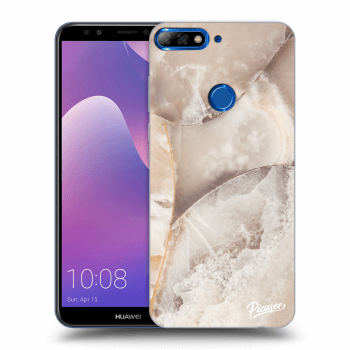 Picasee Huawei Y7 Prime (2018) Hülle - Transparentes Silikon - Cream marble