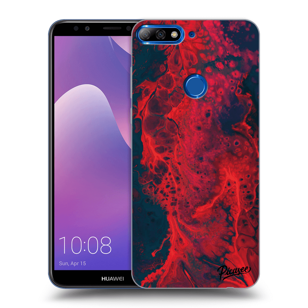 Picasee Huawei Y7 Prime (2018) Hülle - Transparentes Silikon - Organic red