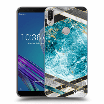 Picasee Asus ZenFone Max Pro (M1) ZB602KL Hülle - Transparentes Silikon - Blue geometry