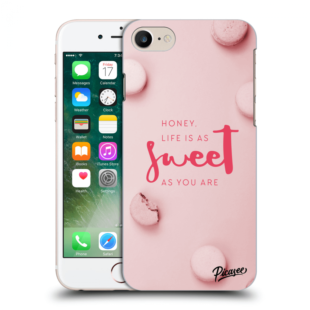 Picasee Apple iPhone 8 Hülle - Schwarzes Silikon - Life is as sweet as you are