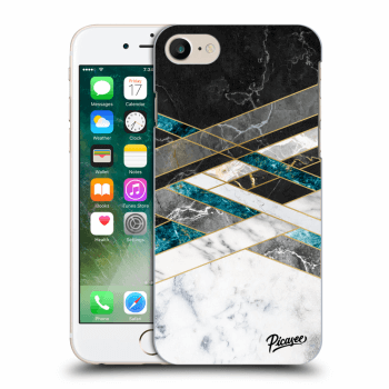 Picasee Apple iPhone 8 Hülle - Transparentes Silikon - Black & White geometry